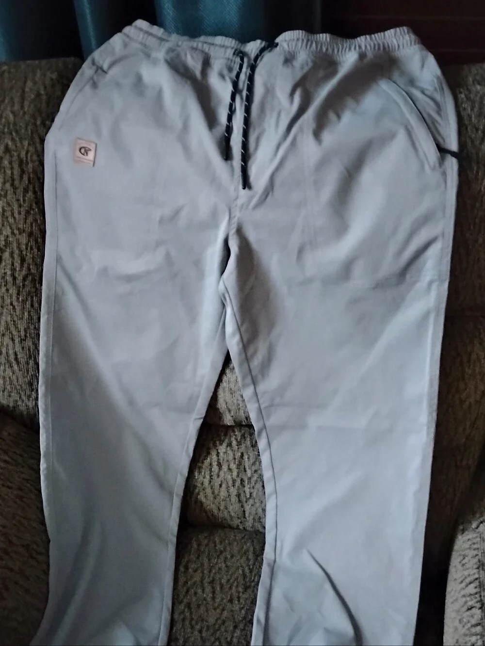 Light Gray Men's Drawstring Casual Pants